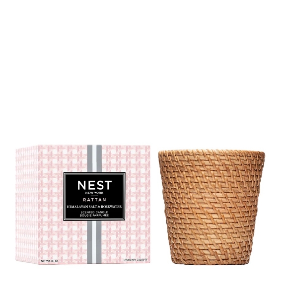 Imagen de Rattan Himalayan Salt & Rosewater Classic Candle